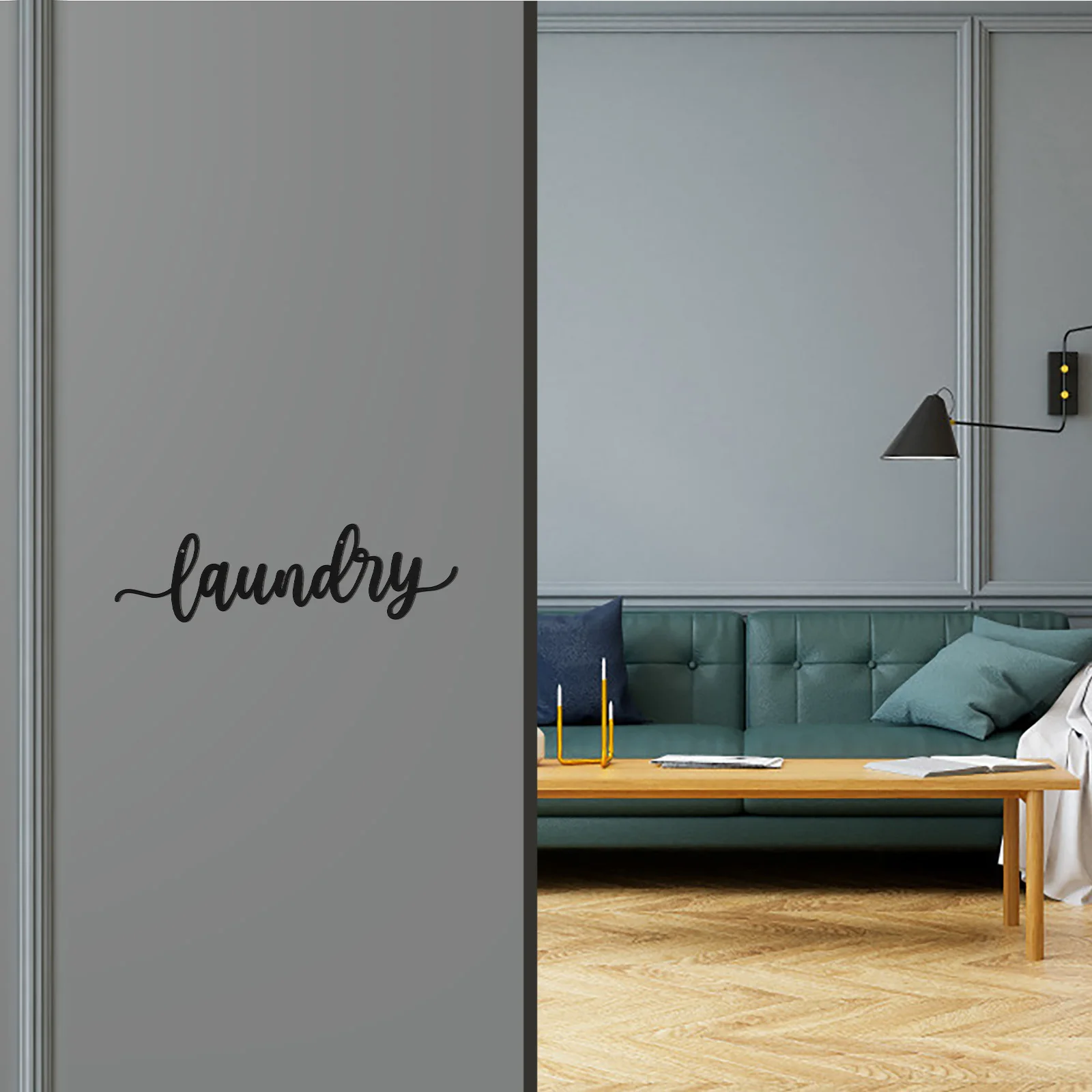 

1Set Creative Iron Art Laundry Hanging Sign Rustic Style Washroom Wall Decor Pendant Unique Laundry Room Ornament Vintage Design