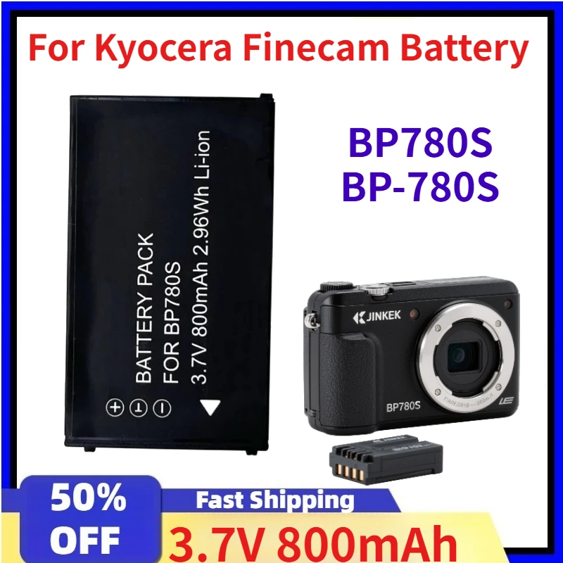 

For Kyocera Finecam Battery BP780S BP-780S 3.7V 800mAh 2.96WH Batteries for Kyocera Finecam SL300R SL300 SL400 SL400R SL300RT