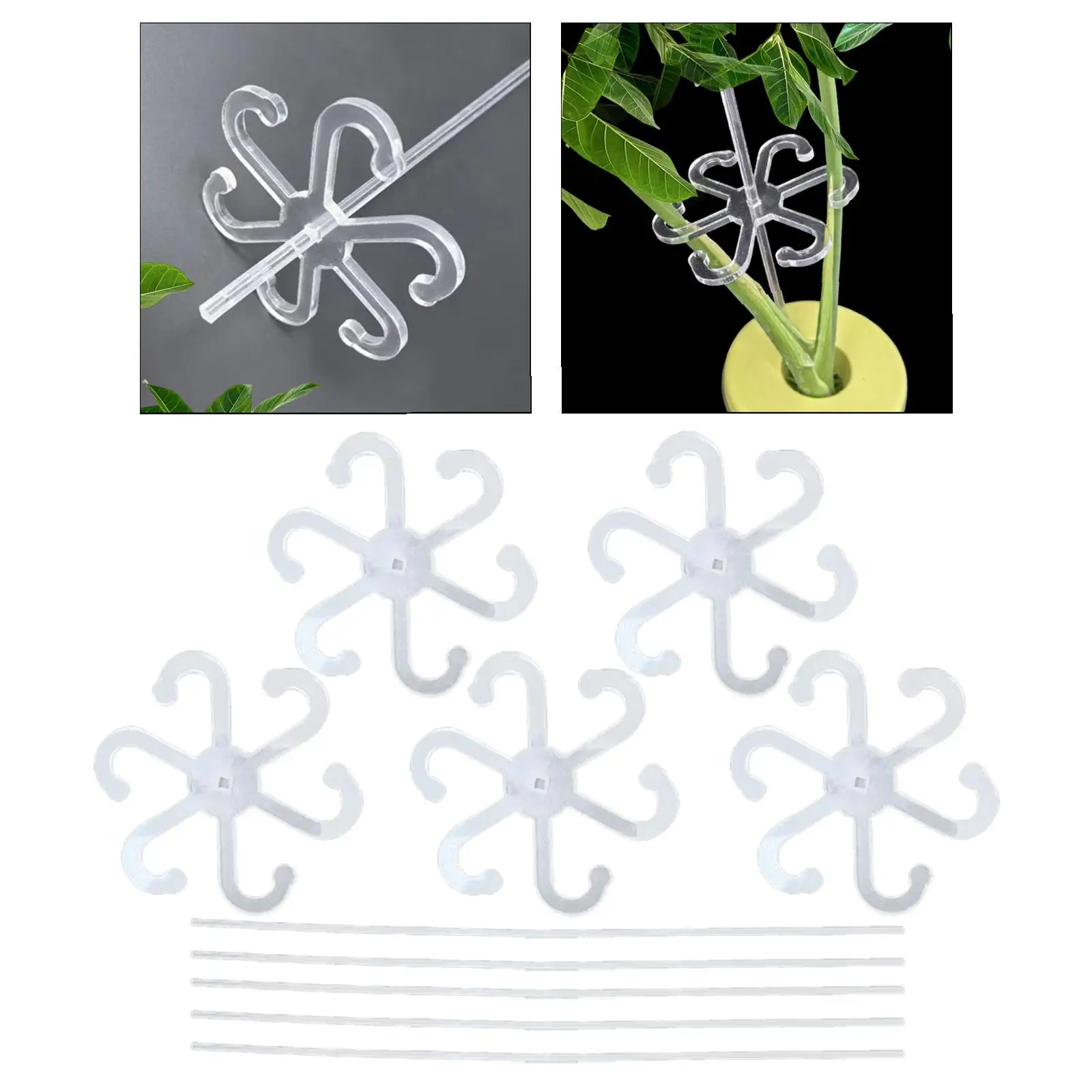

5 шт. акриловые опоры для растений, альпинисты, держатели для стеблей, профессиональные многоразовые