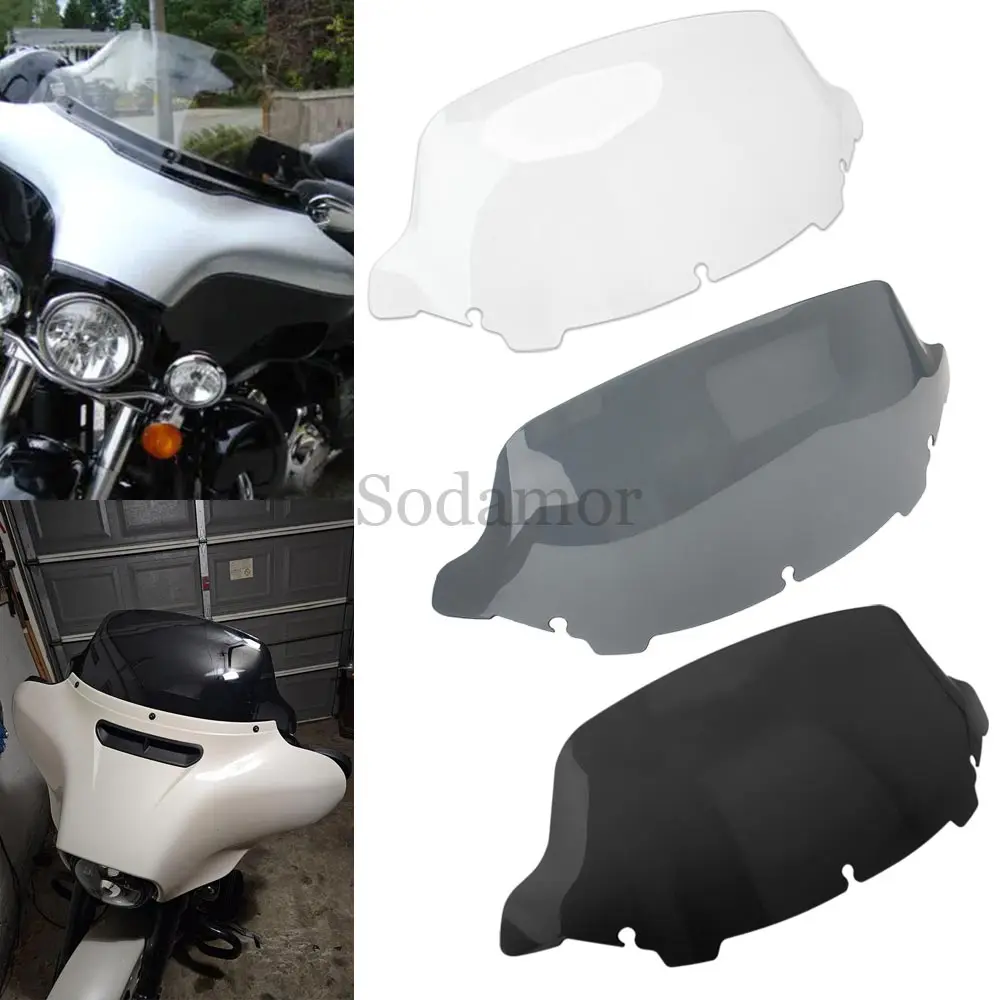 

For Harley Touring Electra Street Glide Tri Glide 2014-later Motorcycle 10.5" Front Fairing Windscreen Windshield Wind Deflector