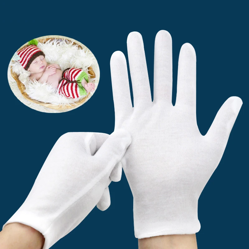 10Pairs Polyester Cotton Thickened Labor Protection Gloves Disc Bead Stationery Etiquette Cotton Gloves Applicable The Factory