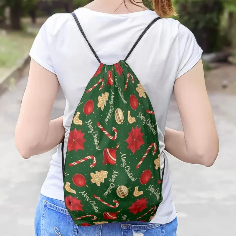 Personalized Christmas Drawstring Bags Pack,3 Sizes Customizable Backpacks,Reusable Gift Set for Party Favors, Xmas Supplies