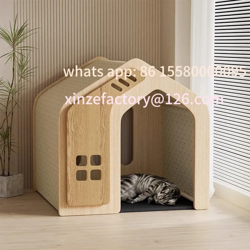 

Настраиваемая будка для кошек из цельного дерева, универсальная, всесезонная.