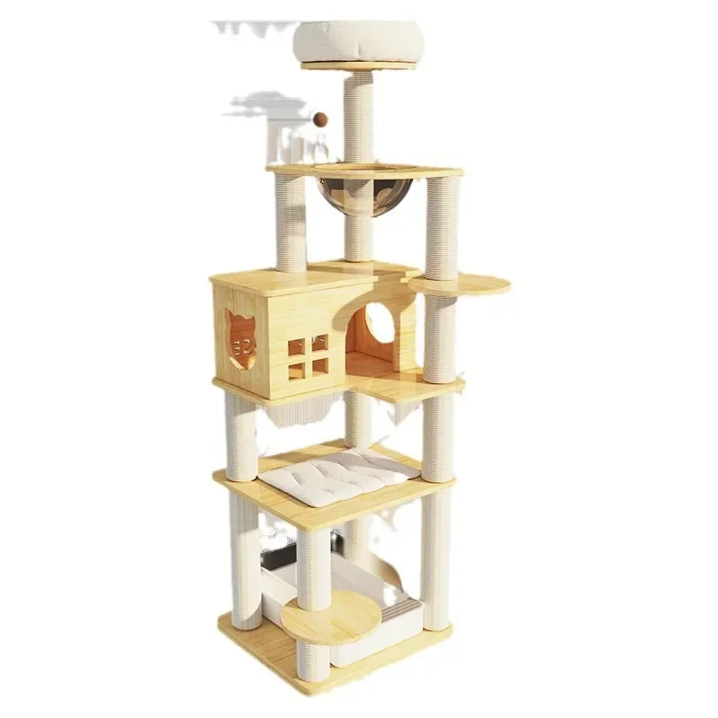 Wood Solid Wood Four Seasons Universal Cat Villa Cat Nest Big Cats Climbing Frame Pet Nest Shelf Cat Scratch Post