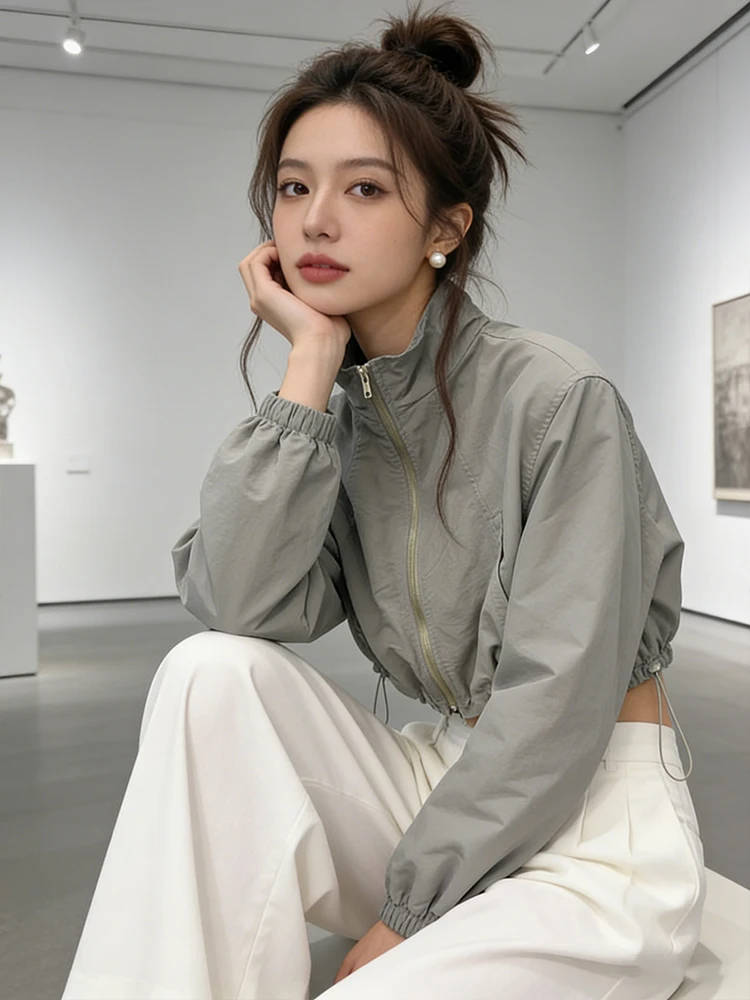 

Женская уличная дышащая солнцезащитная куртка-ветровка свободного кроя, новинка Весна 2026, универсальная модель