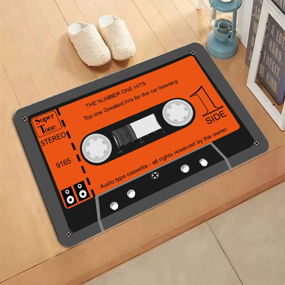 Retro Cassette Music Tape Welcome Floor Mat Entrance Door Mats Living Room Kitchen Non-Slip Carpet Bathroom Doormat