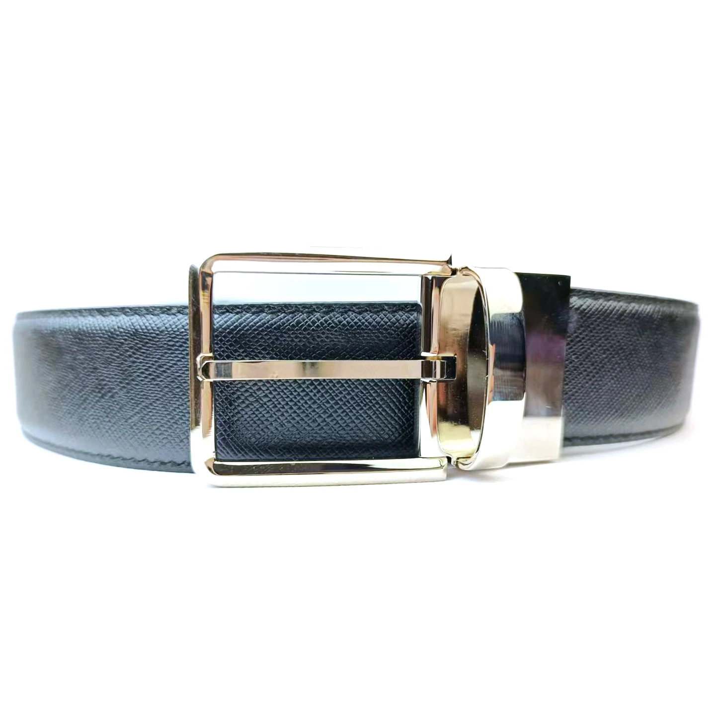 Men's high-end private custom belt with a width of 35mm. Unique stainless steel top layer cowhide belt from a renowned designer