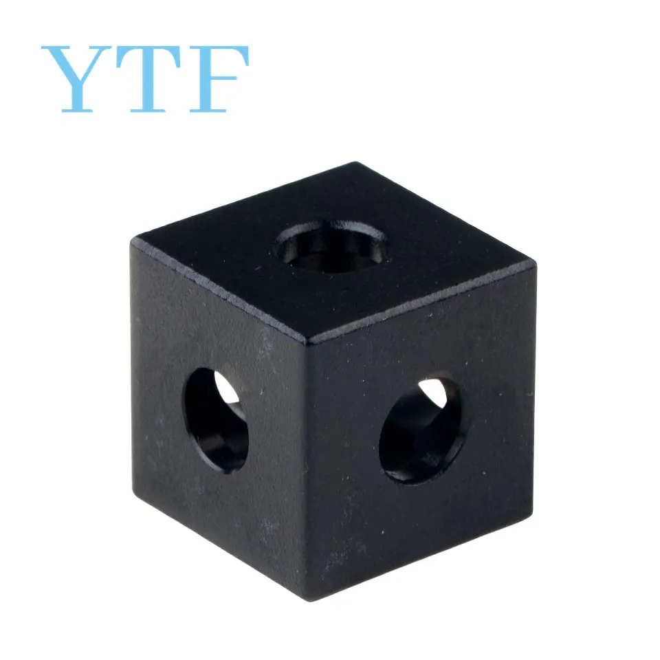 1-10 قطعة 2020 كتلة الألومنيوم مكعب المنشور موصل عجلة منظم الزاوية الخامس فتحة ثلاثة طريقة موصل 90 درجة زاوية ل Voron 2.4 #3