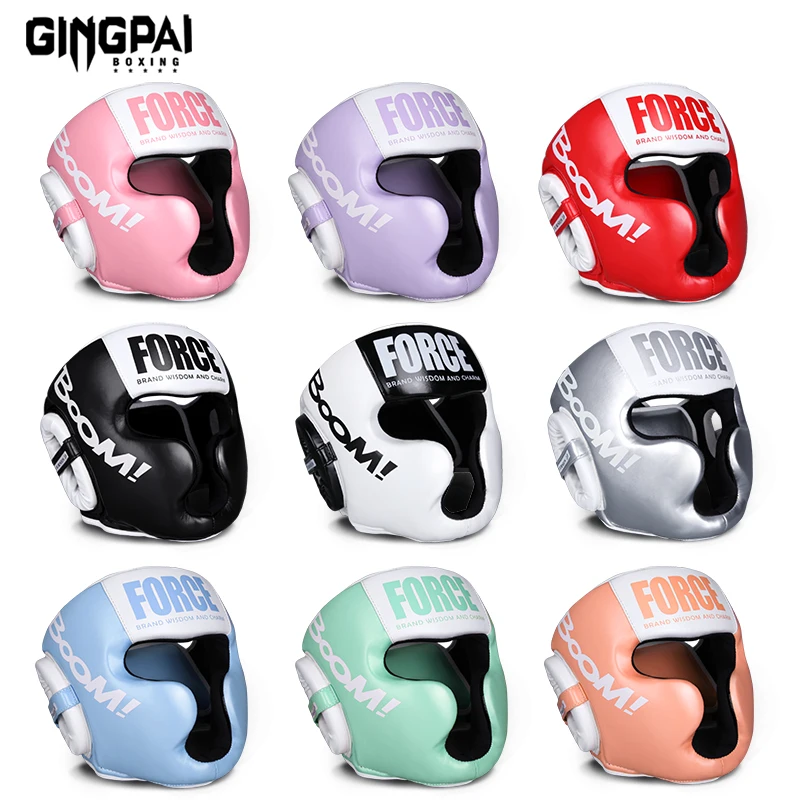 Full-Covered Thickened Boxing Helmet Men Women Adult Karate Muay Thai Training Head Protector Gym Equipment Taekwondo Head Guard