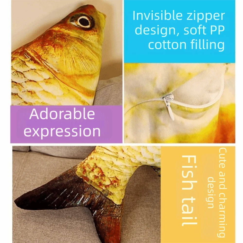 Sofa Pillow Simulation Fish Fish 3D Creative Design Stuffed Animal Carp Soft Animal Different Types Simulation Fish Children