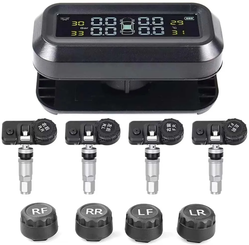 

Tire Pressure Monitor Tpms Sensor Usb/solar Wireless Charging Tire Pressure Monitoring System 4 Internal External Sensors