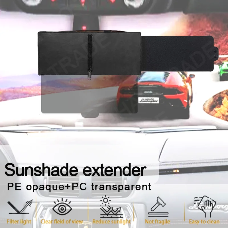 1Pcs PC Car Sun Visor Extender Anti-glare Sun Blocker Car Window Sunshade And UV Rays Blocker Universal For Cars Accessories