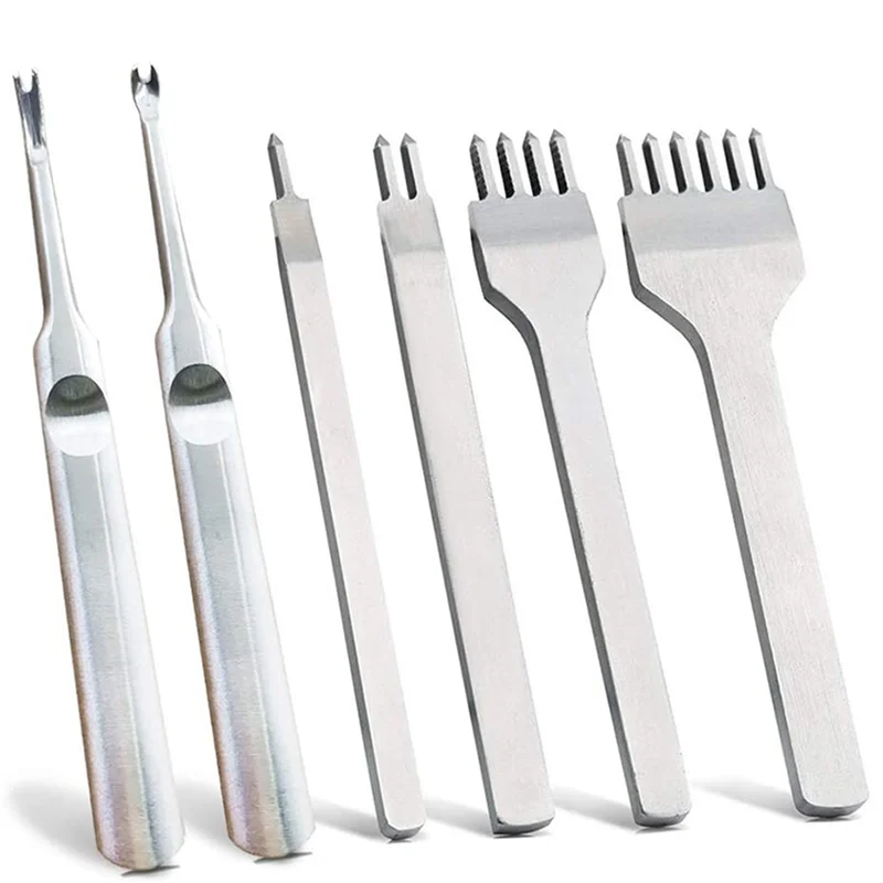 

SYW-18 шт., 1/2/4/6 зубцов, набор долот для алмазной шнуровки «сделай сам», кожаный край, инструмент для рукоделия «сделай сам», (4 мм)