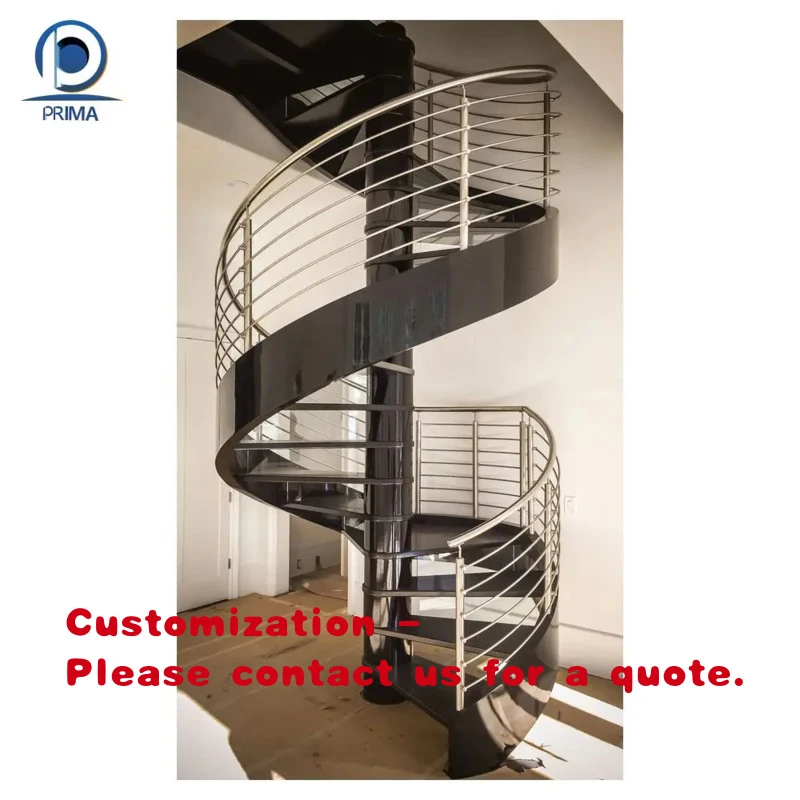 custom.Outdoor Staircase Powder-Coated Metal Stairs with Cedar Steps Staircase