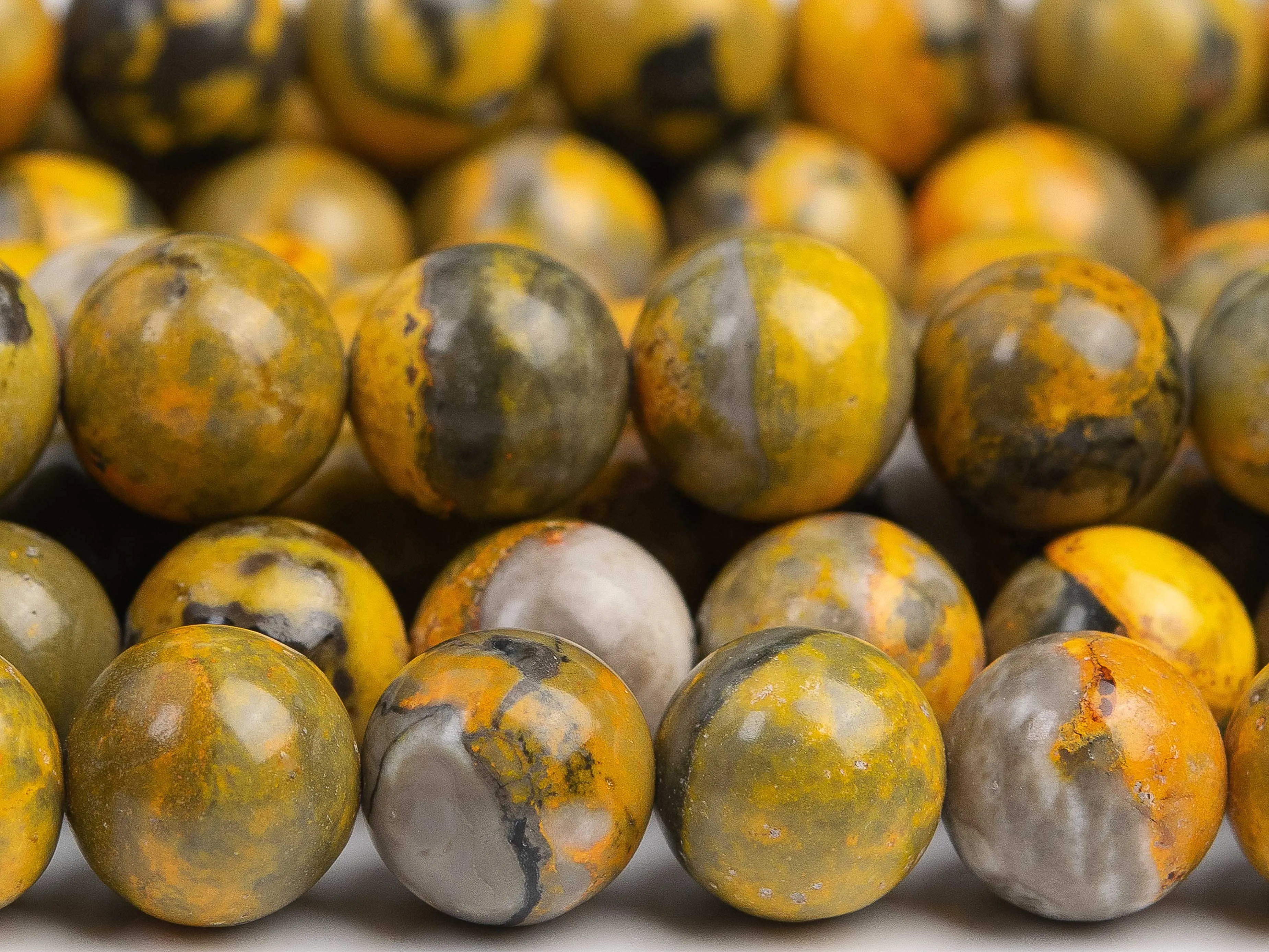 Genuine Natural Bumblebee Jasper Beads Mix Color Round Gemstone Loose Spacer Beads 4/6/8/10/12m For Jewelry Making DIY Bracelets