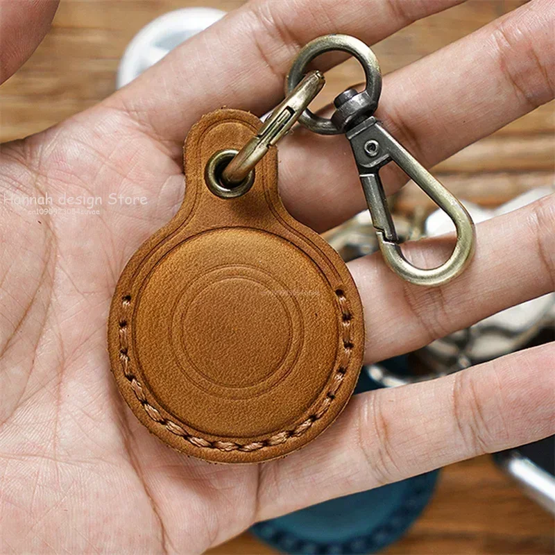 New Retro Leather KeyRing for Apple Airtag Locator Tracker Device for Airtag Bracelet Anti-drop Protective Case Accessories