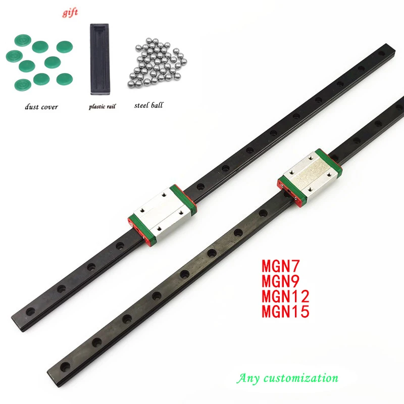 MGN MGN9 MGN12 MGN15 MGN7 300 350 400 450 500 600 800mm 1PC guida di guida lineare 1PC MGN carrello guida di scorrimento lineare in miniatura CNC