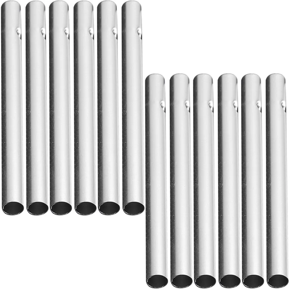 12Pcs Wind Chime Tubes Aluminum Sturdy DIY Metal Parts Pre-Drilled Hanging Pendant for Garden Yard Courtyard Decoration