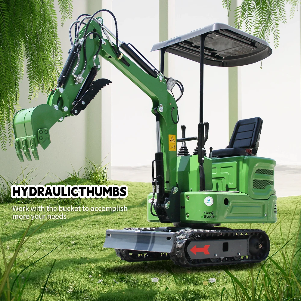 حفار صغير 1 طن، حفار هيدروليكي زاحف محرك B&S، حفار صغير عالي التحمل، إبهام هيدروليكي للحفر والحفر
