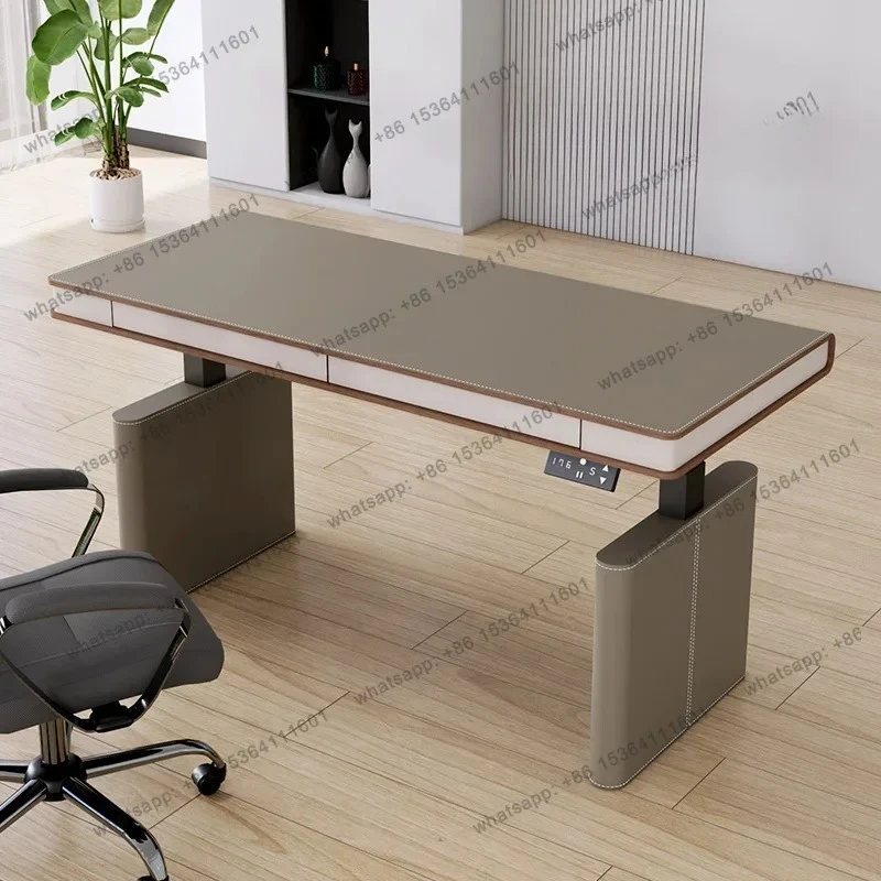 

Седло кожаное седло с двойным двигателем, электрический подъемный стол, офис из массива дерева с ящиками, компьютерный стол, подъемный стол