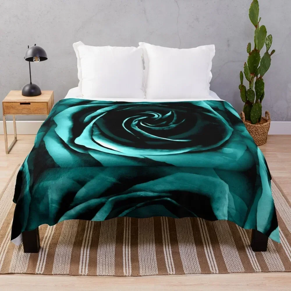 

Teal Rose - Be still My Soul Throw Blanket Hairys Flannels Extra Large Throw Single Blankets