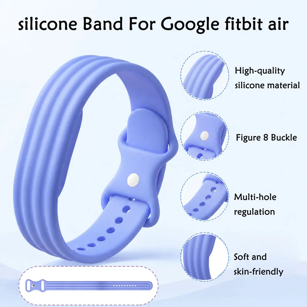 Silikonarmband für Google Fitbit Air, leicht, wasserdicht, neuartige Farben, atmungsaktives Ersatzarmband für Google Fitbit Air