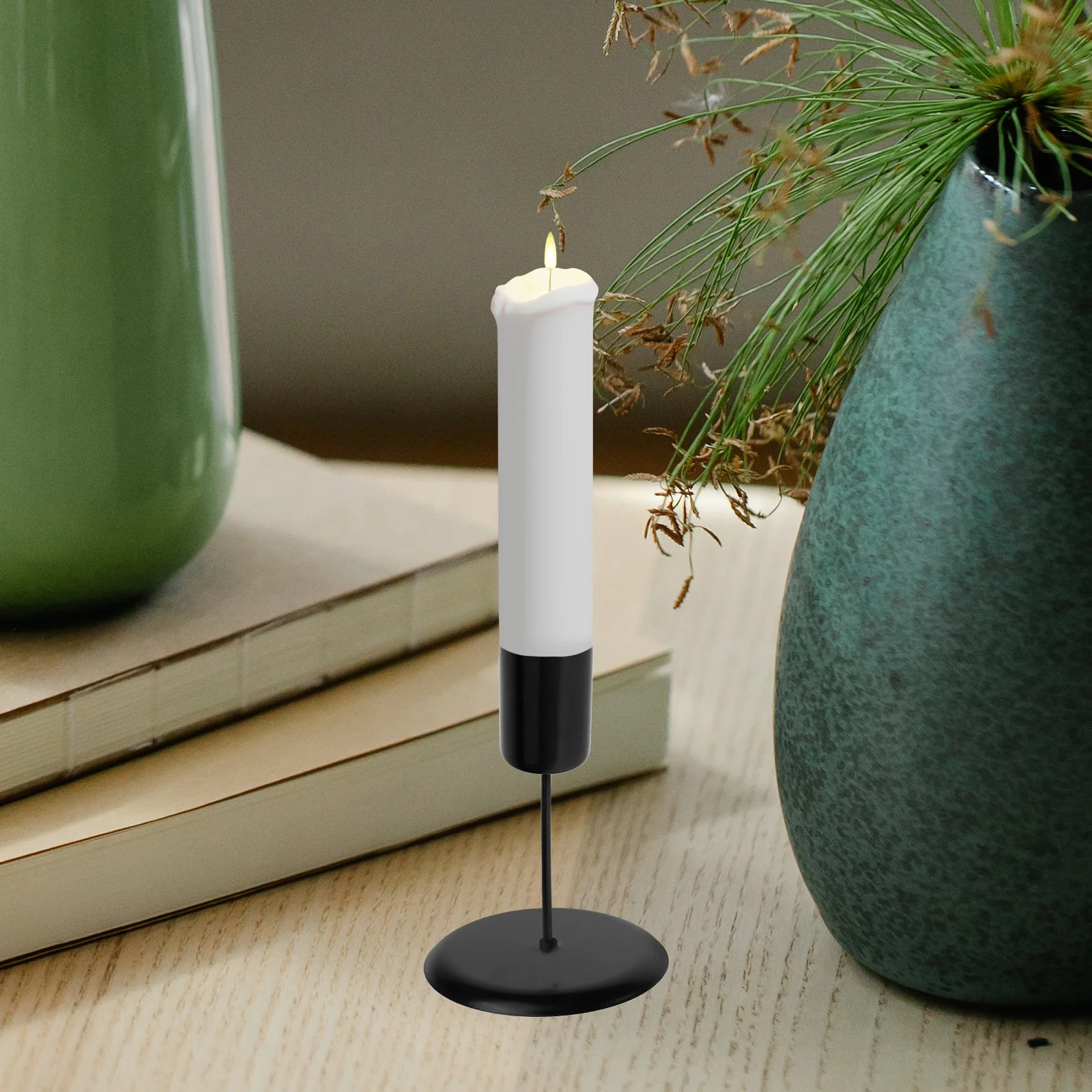 

4Pcs Metal Cup with Spike Taper Holder Stainless Steel Desktop Decor for Table Arrangement DIY Craft Festive