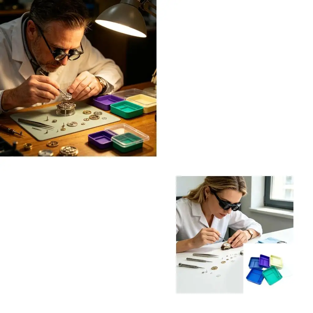 Square Watch Parts Storage Case with 5 Layers for Tiny Parts Separation high quality