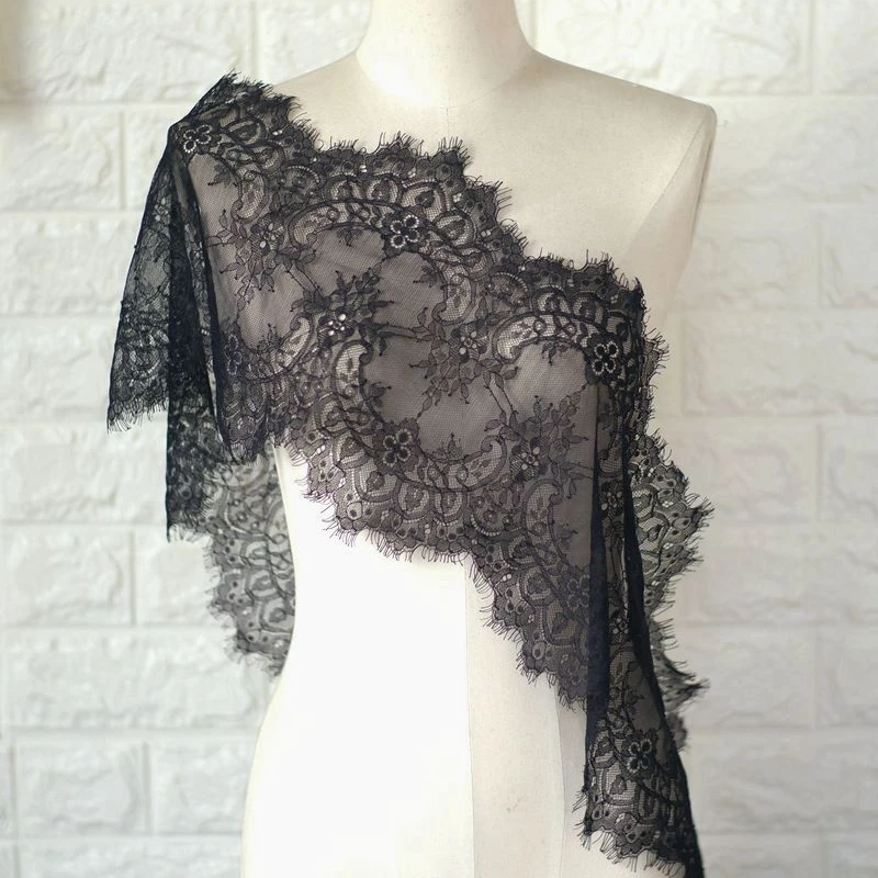 3 متر سعر الجلد ودية رمش الدانتيل تقليم DIY بها بنفسك الأسود التطريز الدانتيل تقليم صدفي اليدوية الخياطة الحرفية الملابس الداخلية الملحقات