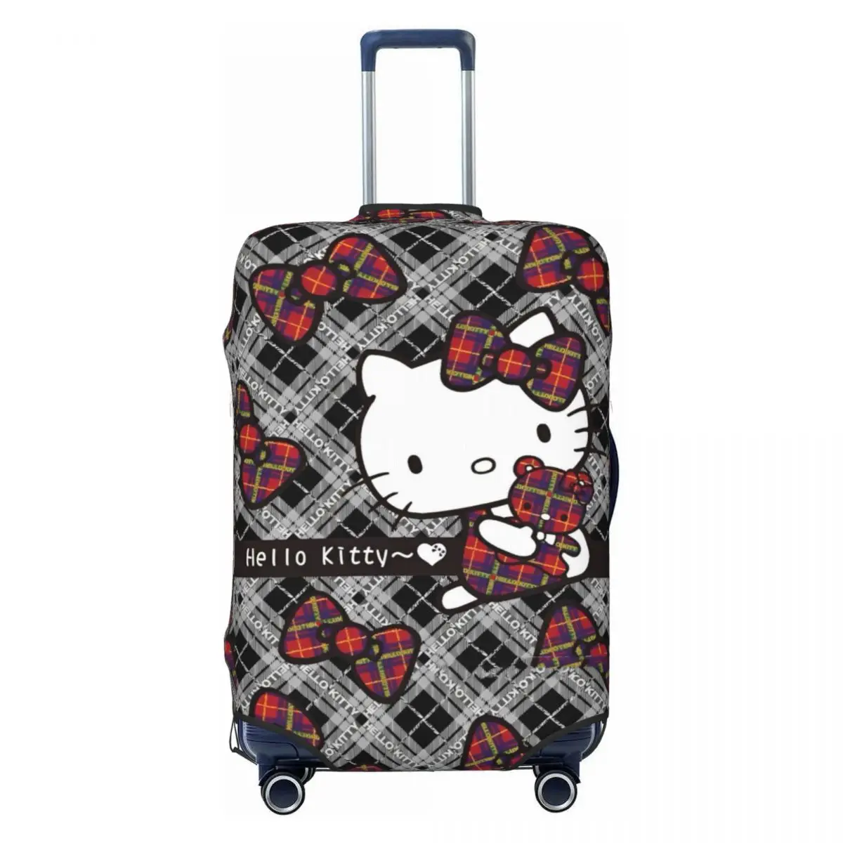 Hello Kitty Vintage Suitcase Cover Kawaii Cat Animal Print Cruise Trip Protector Flight Practical Luggage Supplies