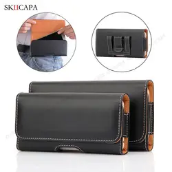 Phone Pouch Leather Holster for Samsung S23 Ultra S22 S21 Plus S20 Ultra S23 FE S9 Plus S8 S7 S6 edge Belt Clip Case Waist Cover