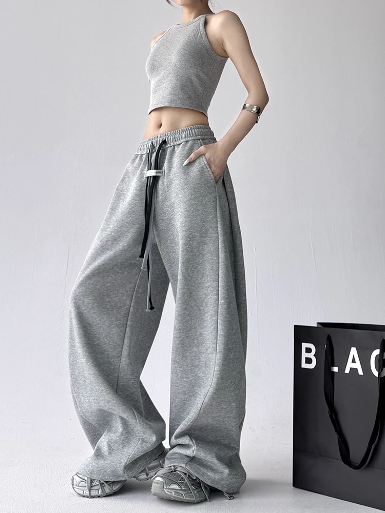 High Waist Wide Leg Knife Pants Color Block High Rise Casual Women's Trousers Spring 2025 Asymmetric Commute Style Cotton Blend