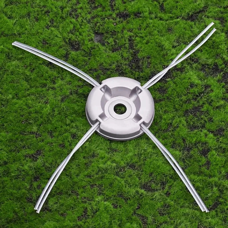 Aluminium-Trimmerkopf + Stahldraht-Set, Universeller Unkrautschneider-Kopf für Garten-Grasmäher und Rasenmäher – Detail 3