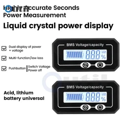 Battery Capacity Monitor 8-99.9V Battery Meter 12v 24v 48v LCD with backlight Battery Power Percentage Voltage Indicator Gauge