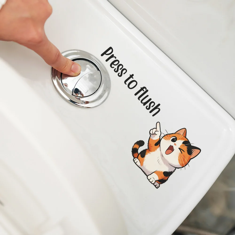 Fun Cartoon Creative Kitten Toilet Stickers, 