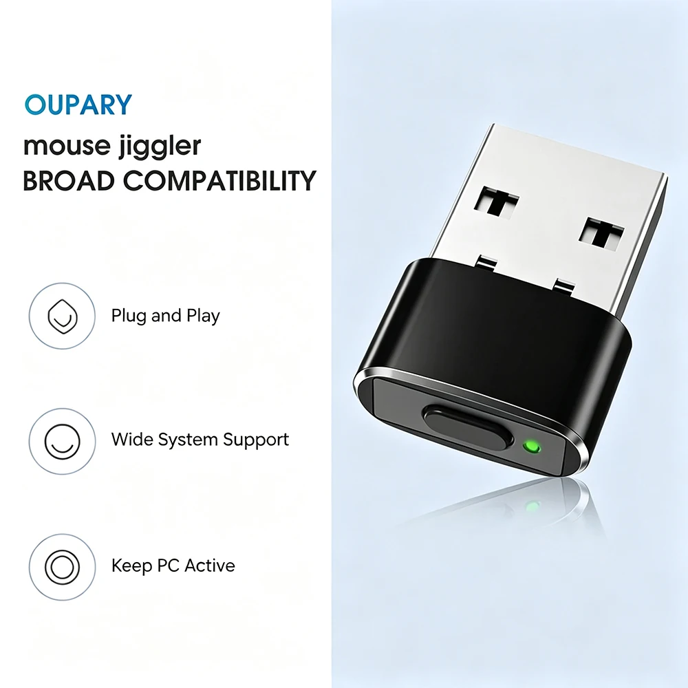 KEBIDUMEI USB Mouse Mover Simulator Anti Sleep Automatic Mouse Jiggler Prevent Screen Lock Keep Computer Active For Office Work
