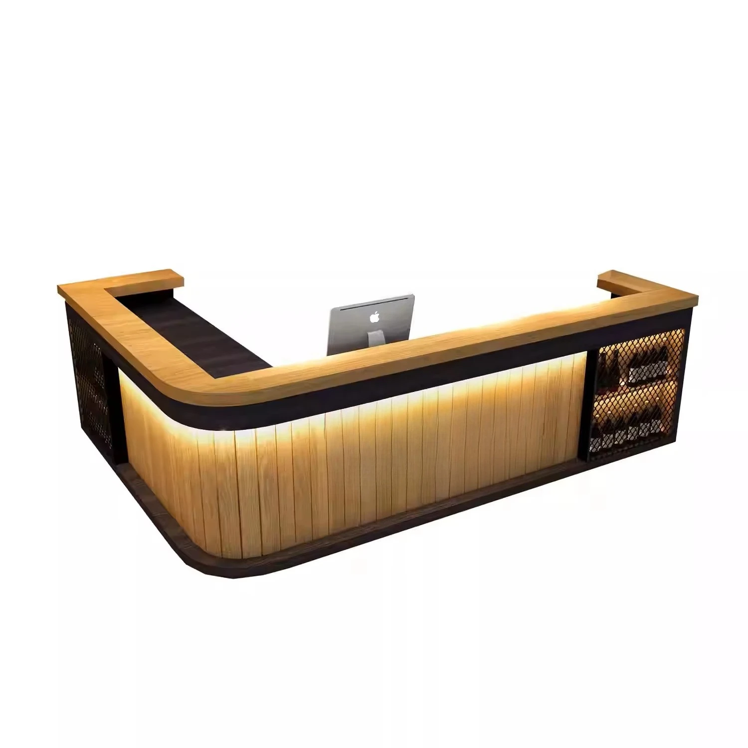 

az-Vintage industrial-style coffee shop and pub front desk restaurant barbecue restaurant cashier counter hotel reception desk@