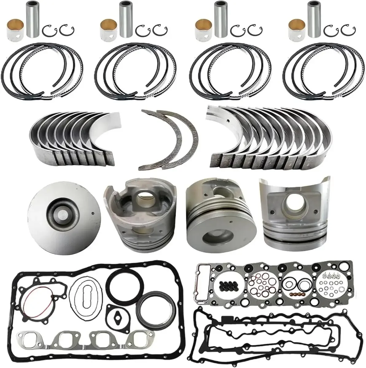 MSparts 4HG1 Engine Overhaul Rebuild Kit Piston Liner Kit With Gasket Kit  8-97221-666-0 8972216660 For Isuzu 4HG1 4HG1T Engin
