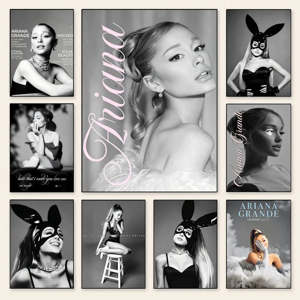 Singer Ariana Grande Poster Poster Minimalist Decor HD SelfAdhesive Wall Art for Home Café Bedroom Gift Aesthetic Hanging