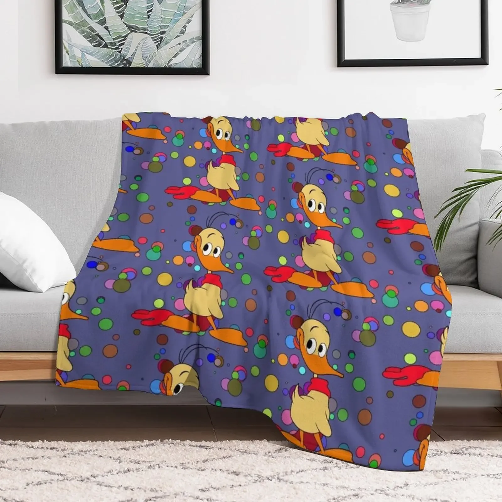 Alfred J. Quack Throw Blanket Cozy Sofa Blanket for TV Watching Napping
