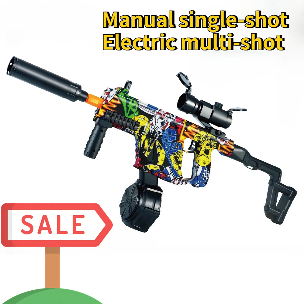 Electric Semi Automatic Multicolor Soft Foam Bullet Toy Gun Shooting Blaster Toy Outdoor Game Play Toy Birthday Holiday Gift