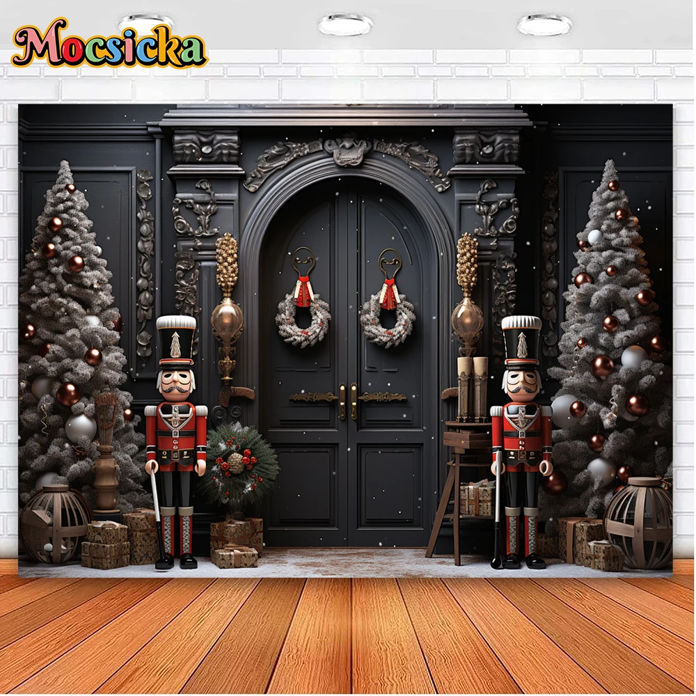 Mocsicka Winter Christmas Photography Backgrounds Toys Shop Xmas Tree Holiday Party Family Portrait Photo Backdrops Studio Props