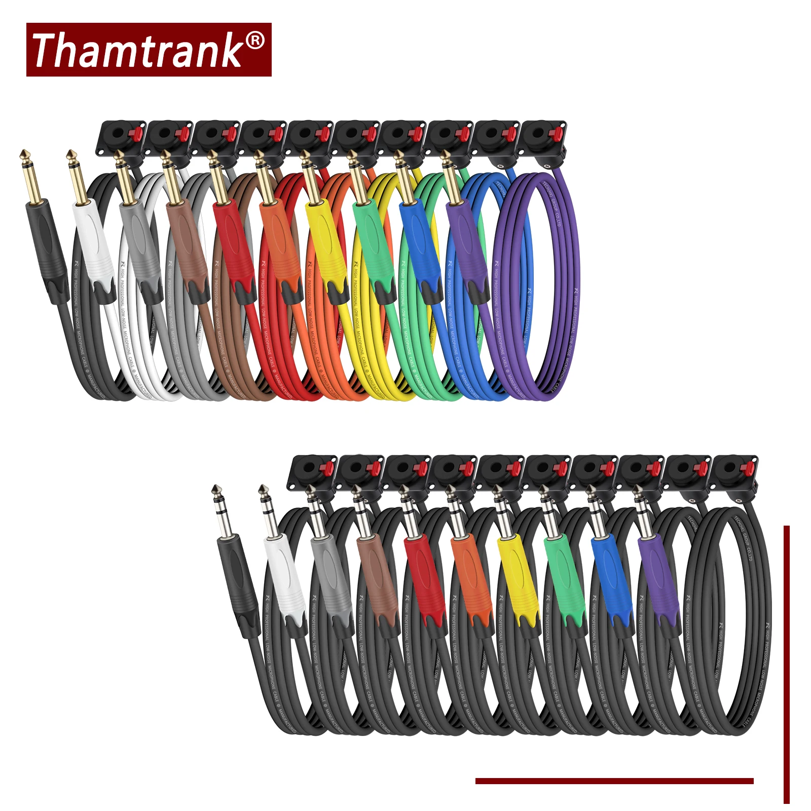 

Audio Cable,D-Type 6.35mm 1/4" Female Socket to 6.35mm Mono/Stereo Male Adapter Cord Speaker Headphone Extension Shielded Line