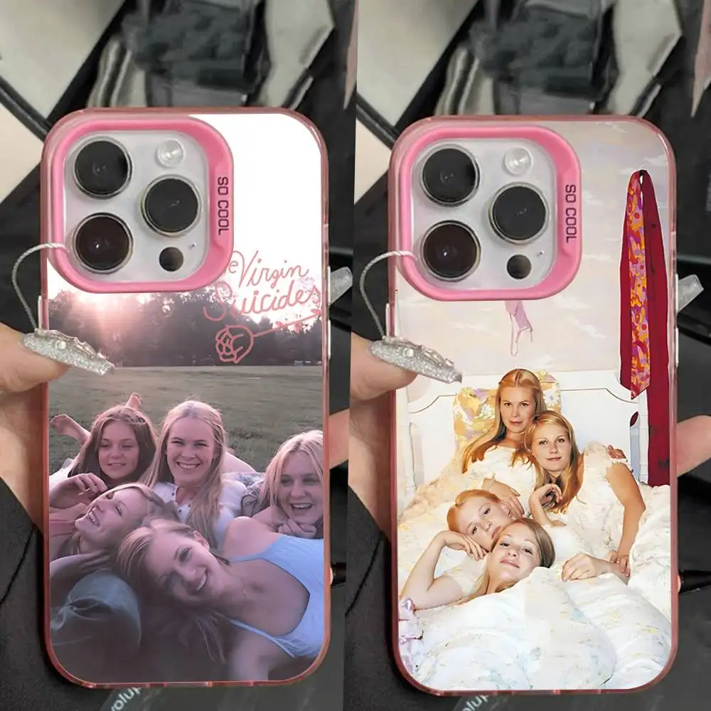 

The V-Virgin S-Suicides Phone Case For iPhone 16,15,14,13,12,11,Pro,Max,Plus,Mini,XS,SE Anti Fall Pink Matte Hard Bumper