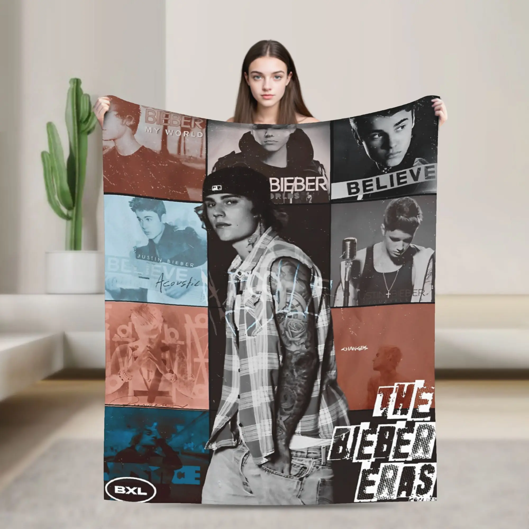 

Justined Biebered Blanket Coral Fleece Plush Summer Multifunction Super Warm Throw Blankets for Sofa Travel Plush Thin Quilt