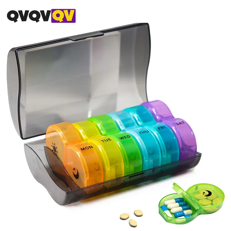 

1Pcs Pill Organizer 2 Times a Day, Weekly AM PM Pill Box, Large Capacity 7 Day Pill Cases for Pills/Vitamin/Fish Oil/Supplements