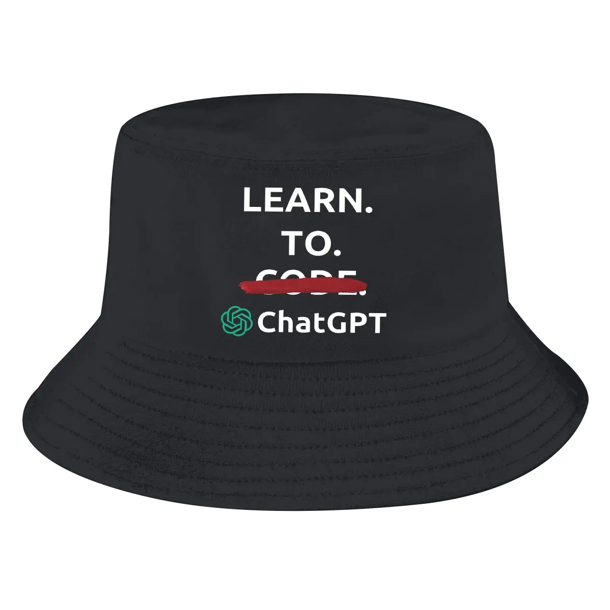 Learn To Code Unisex Bucket Hats ChatGPT Hip Hop Fishing Sun Cap Fashion Style Designed