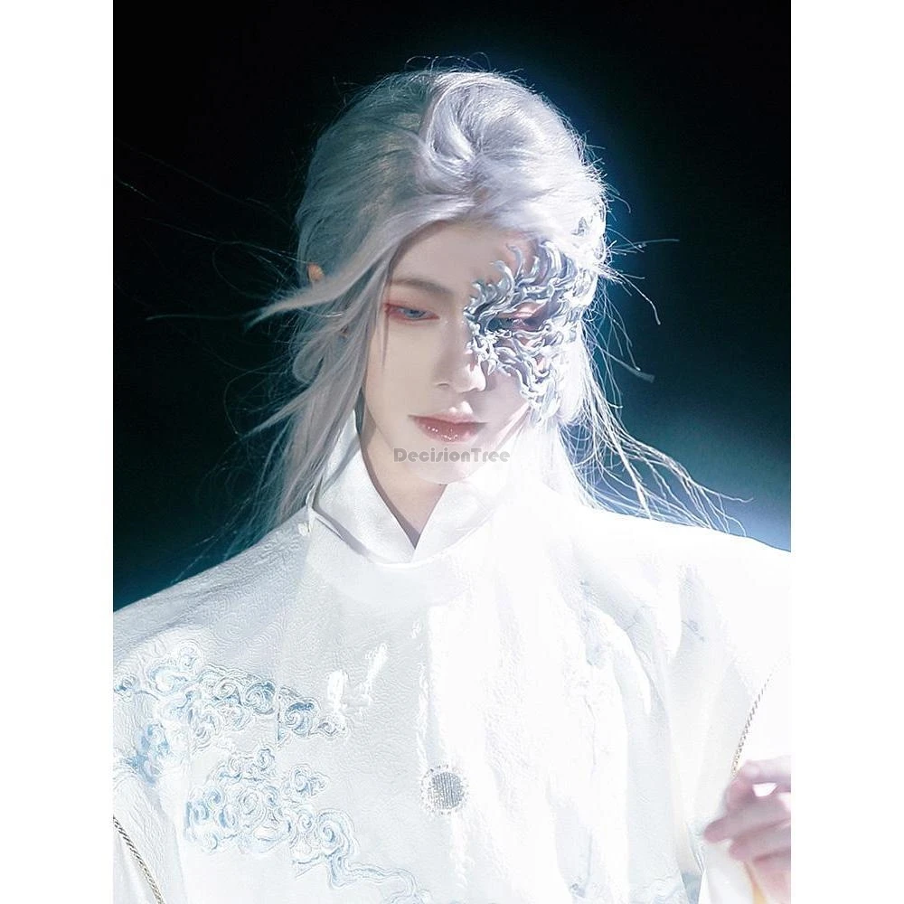 

2025 chinese improved retro fashion style butterfly pattern mask ancient costume traditional cosplay hanfu accessories and props
