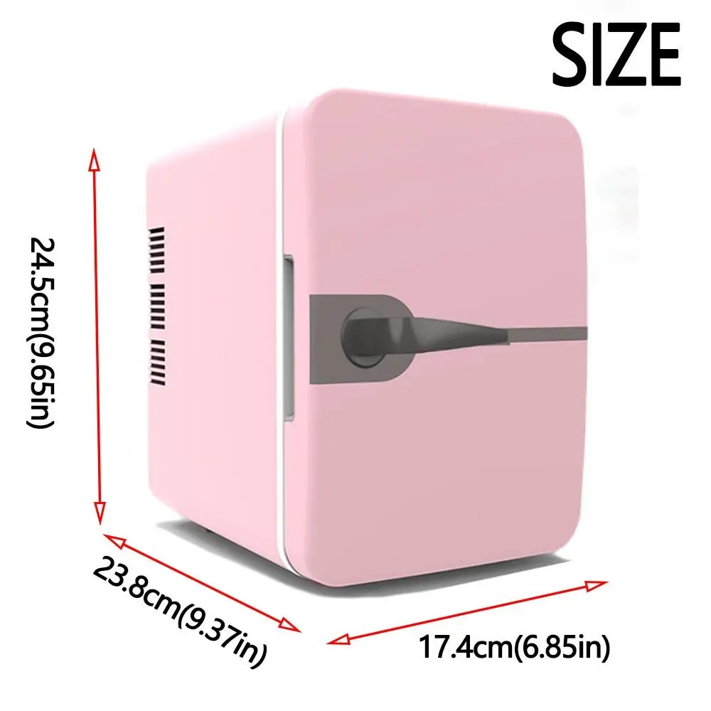 Compact Portable Car Refrigerator Lightweight with Ornate Handle Makeup Fridge Cooler Safe USB Charging 4L Mini Fridge Car