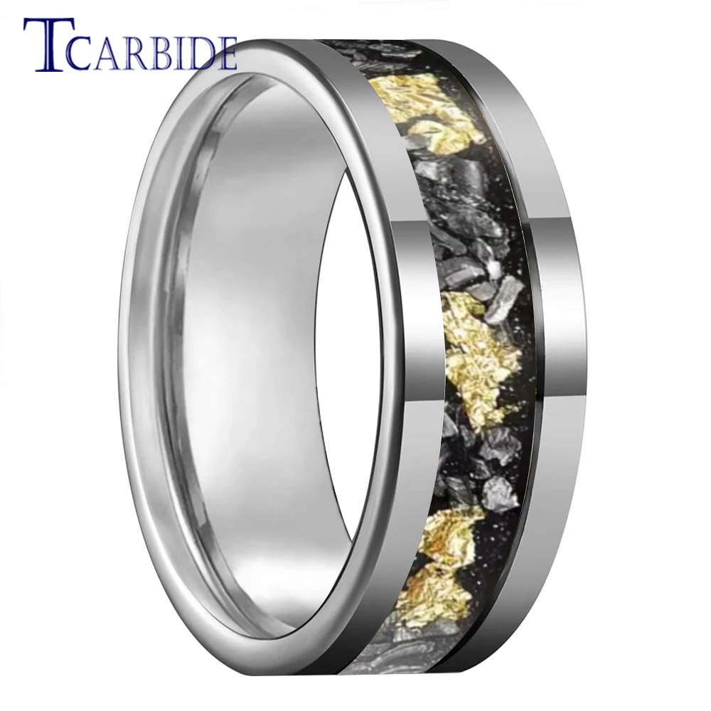 Dropshipping 8mm Silver Color Men Women Wedding Band 4.0 Groove Tungsten Inlay Ring Pipe Cut Polished Finish Comfort Fit